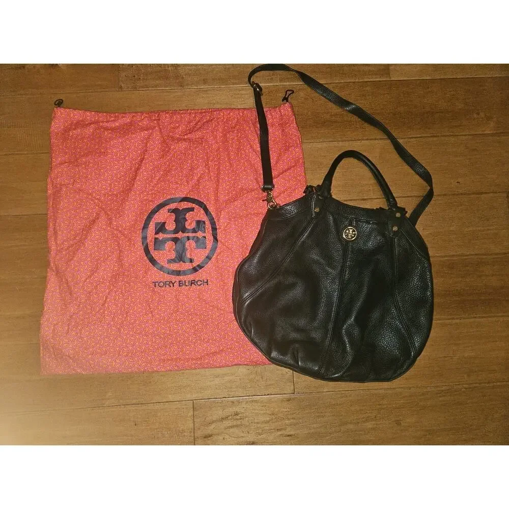 Tory Burch DAKOTA Black Leather Hobo/Shoulder Bag 16x13x3 *READ - Picture 16 of 16